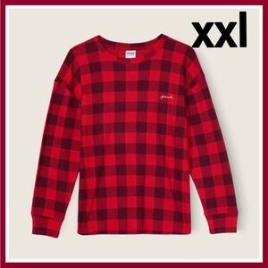 VS Pink XXL Red Plaid Thermal Sleep Shirt